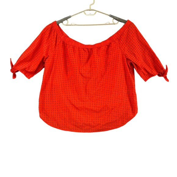 Jessica London Perforated Top Womens Orange Perforated Cotton SS Size 28W - Picture 2 of 11